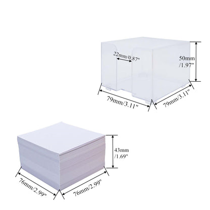 Non Sticky Notes 500 Sheets Note Pads with Clear Plastic Note Holder Reminders Memo Pad