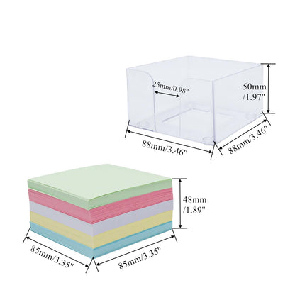 Non Sticky Notes 500 Sheets Note Pads with Clear Plastic Note Holder Reminders Memo Pad