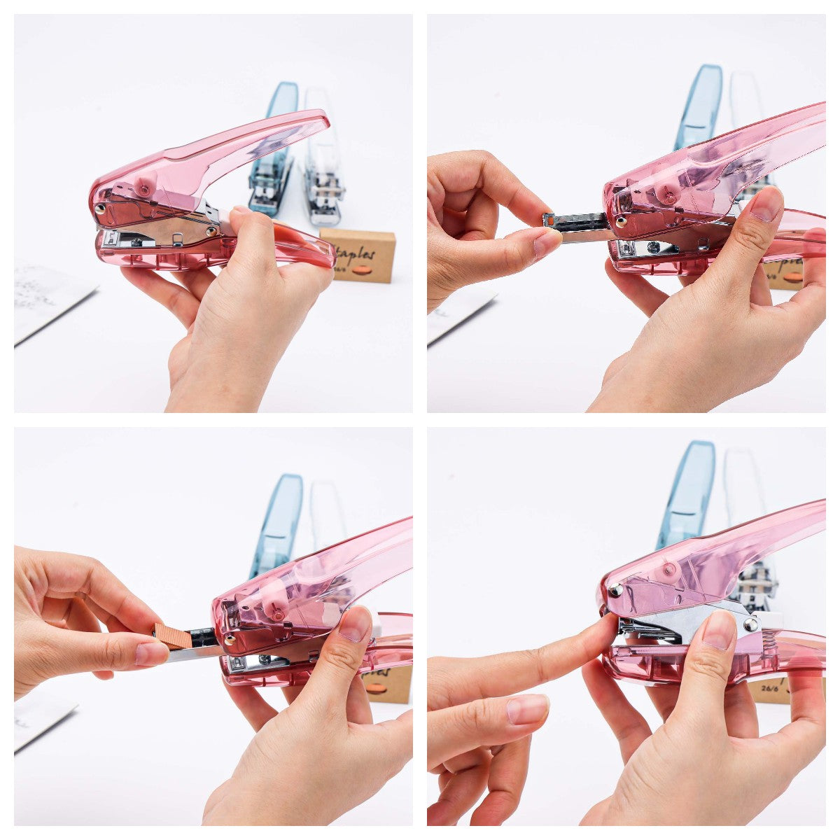 Clear Acrylic Stapler Manual Effortless Stapler 30 Sheet Capacity Handheld Stapler Desk Accessories Supplies