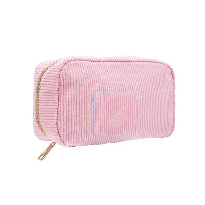Corduroy Makeup Bag Solid Cosmetic Bag Brushes Organizer Travel Toiletry Zipper Pouch Storage Bag
