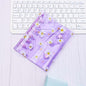 A7 Binder with Double Snap Button Cute Daisy PVC Binder Cover Loose Leaf 6 Ring Refillable Notebook Cover