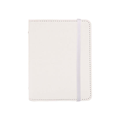 A8 PU Leather Notebook Loose Leaf 5 Ring Binder with 80 Sheets Grid Papers Refills Refillable Notebook with Bandage Design