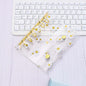 A7 Binder with Double Snap Button Cute Daisy PVC Binder Cover Loose Leaf 6 Ring Refillable Notebook Cover