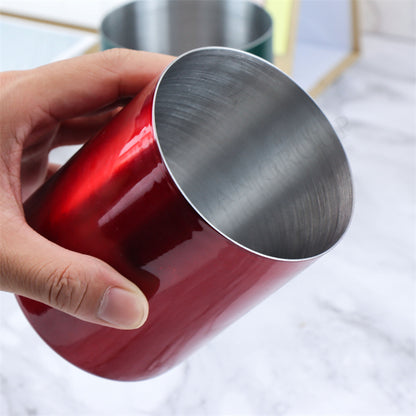 Stainless Steel Pen Holder Cup for Home Office Desk Organizers Colorful Multi Use Pencil Pot Flower Vase Desktop Decors