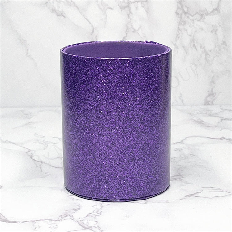 PU Leather Pen Holder Cup for Home Office Desk Organizers Glitter PU Multi Use Pencil Pen Pot Flower Vase Desktop Decors