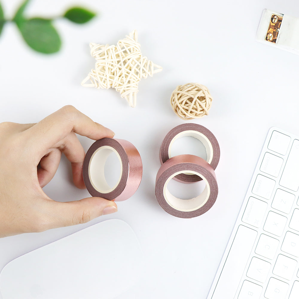 3 Rolls Foil Washi Tape DIY Decorative Tape Colorful Masking Tape Craft Tape for Scrapbook Gift Wrapping