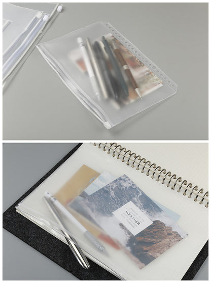 A4/A5/A6/A7/B5 12pcs Frosted Cash Envelopes PVC Budget Envelopes Translucent Zipper Pouch